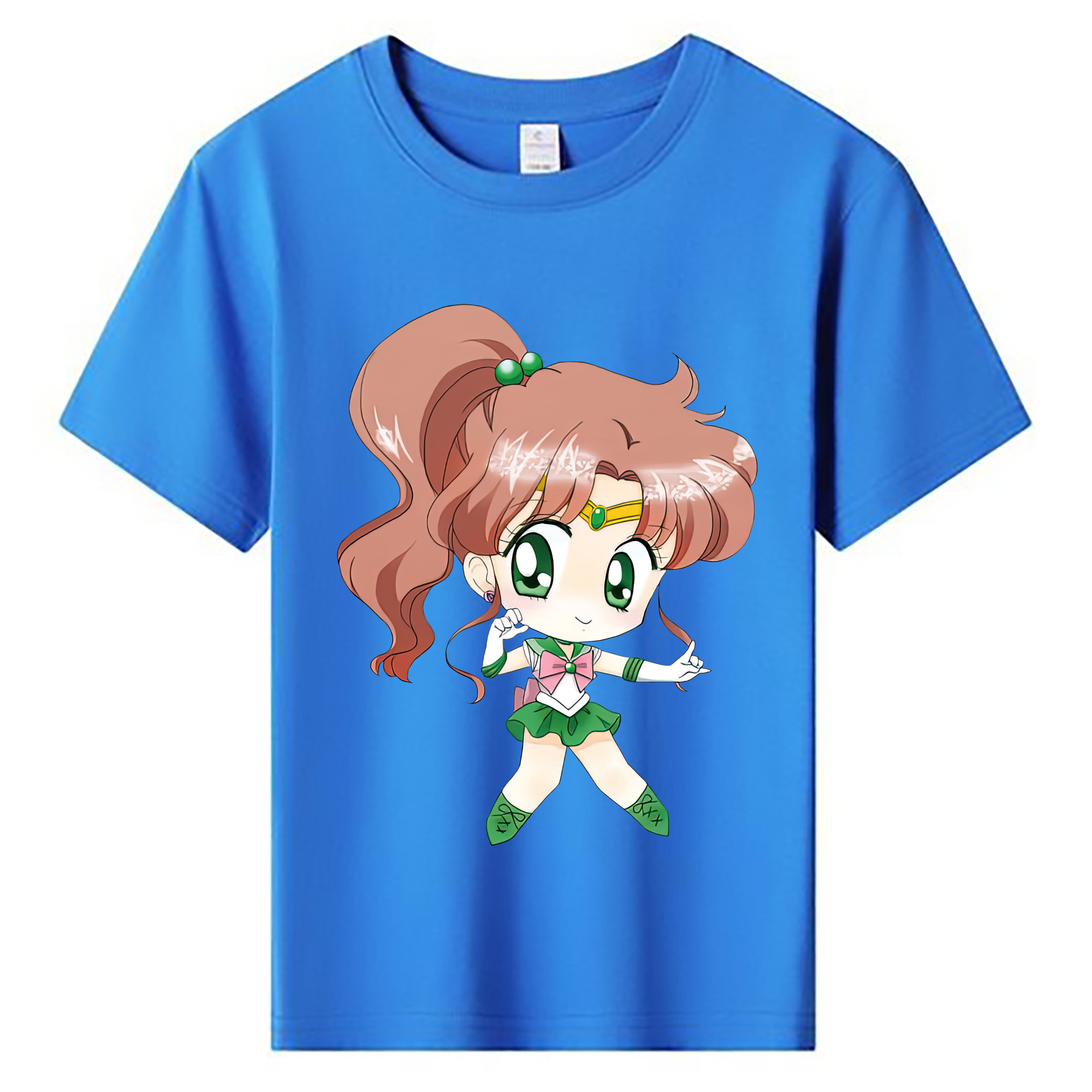 （画像用） 美少女戦士セーラームーン 木野 まこと きの まこと Sailor Moon Kino Makoto （セーラージュピター；Sailor Jupiter） 綿100％キッズTシャツ（フロントプリント）